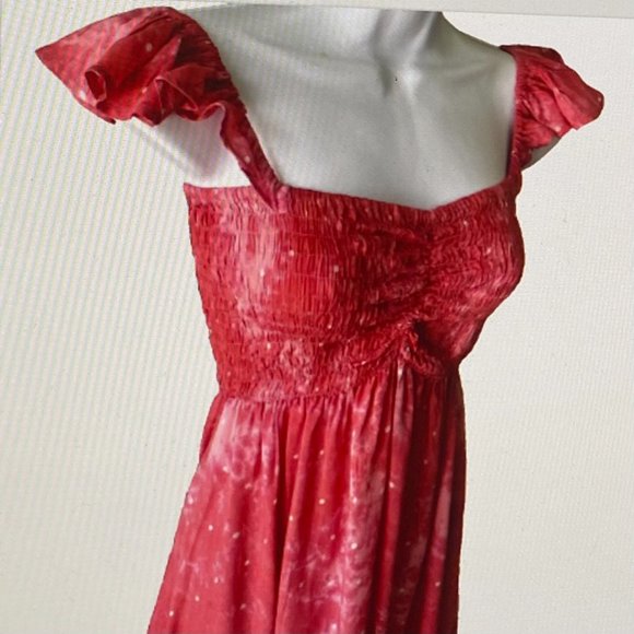 TIARE HAWAII PINK W/DOTS OFF THE SHOULDER MINI DRESS - Picture 4 of 5